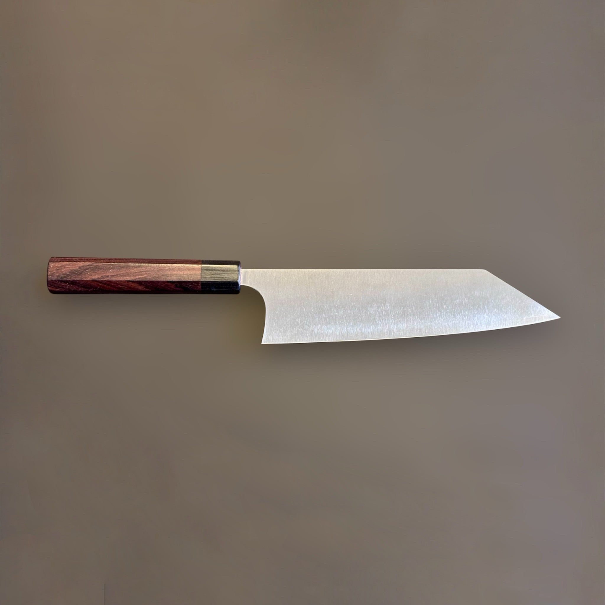 Koutetsu SG2 Boss Bunka, full profile view with angular bunka tip and wood wa handle.