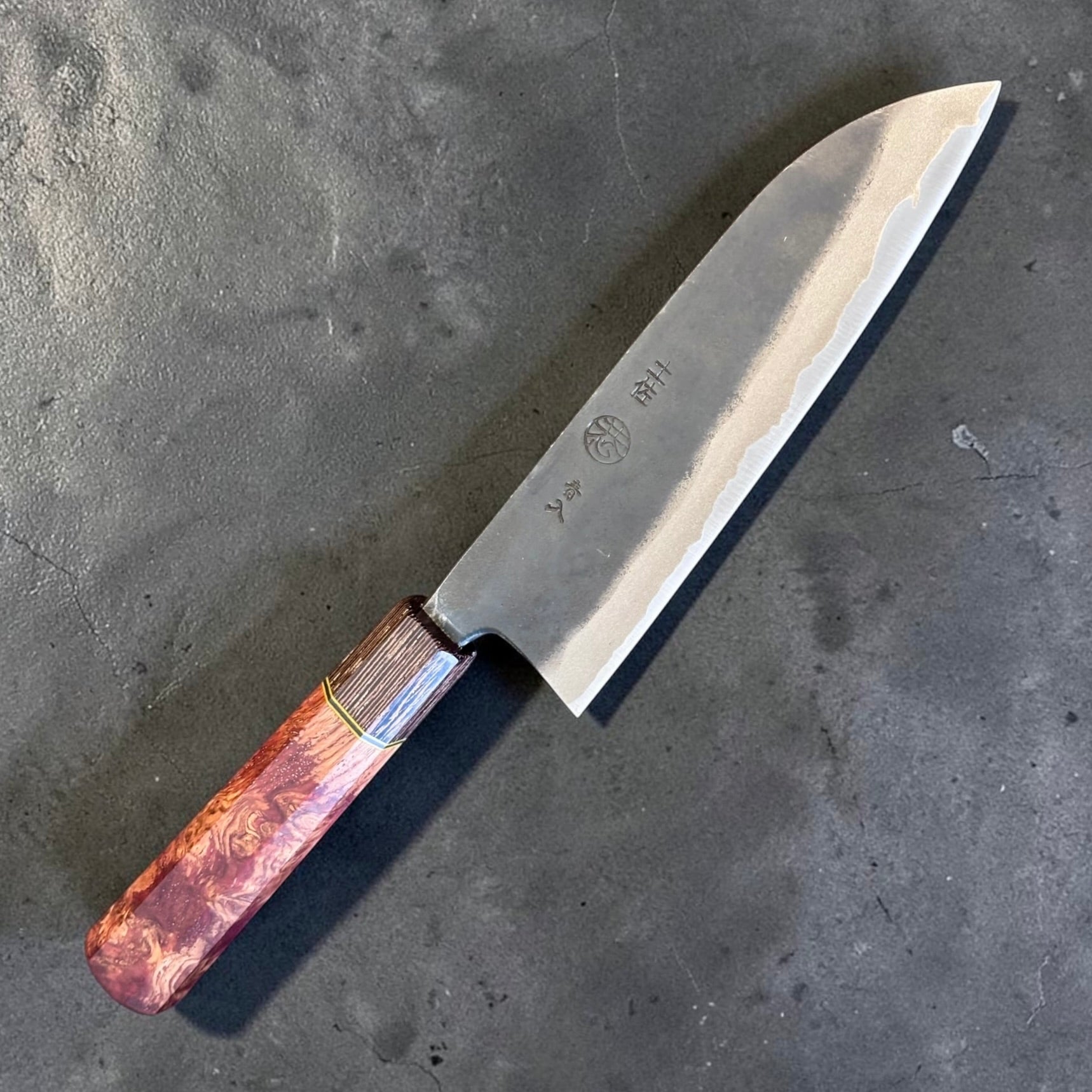 Kyohei Shindo Blue #2 Santoku 165mm with custom Prisma Knife handle