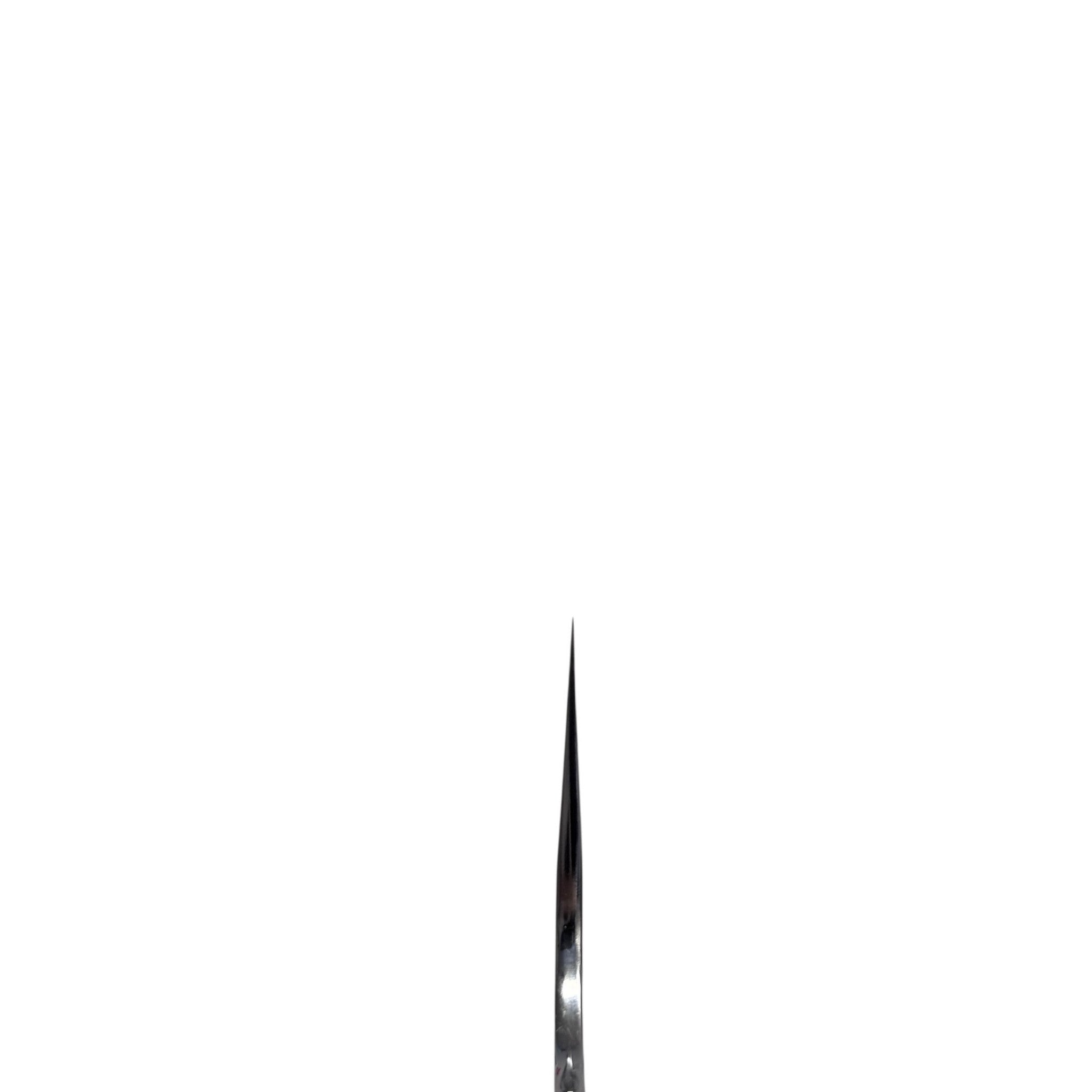 Makoto Kurosaki VG-XEOS Tsuchime Bunka 240 mm, spine and k-tip view highlighting the ultra-thin laser-like grind.