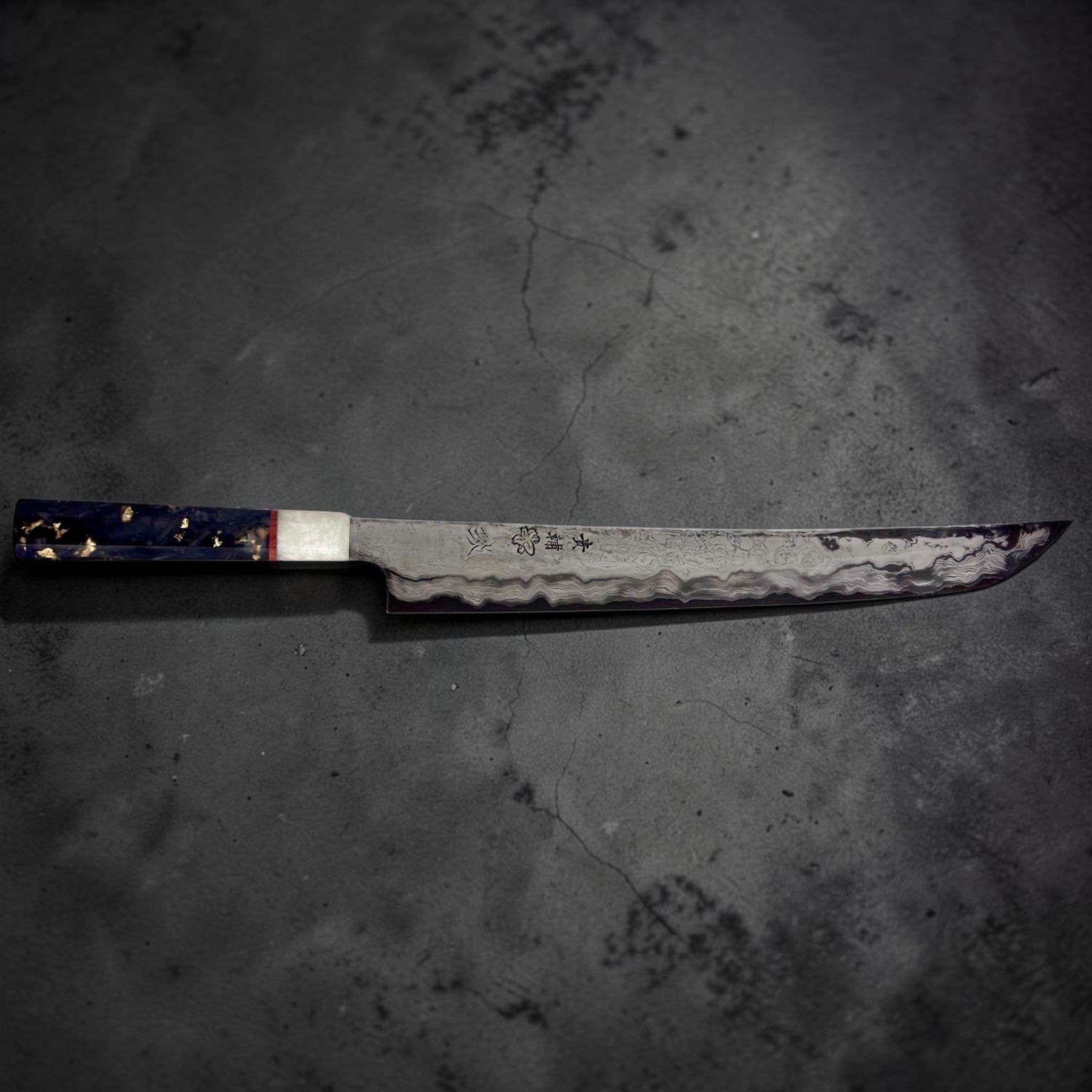 Manaka Aogami #1 KokuENN Sakimaru Sujihiki 300mm with Prisma Knife Handle