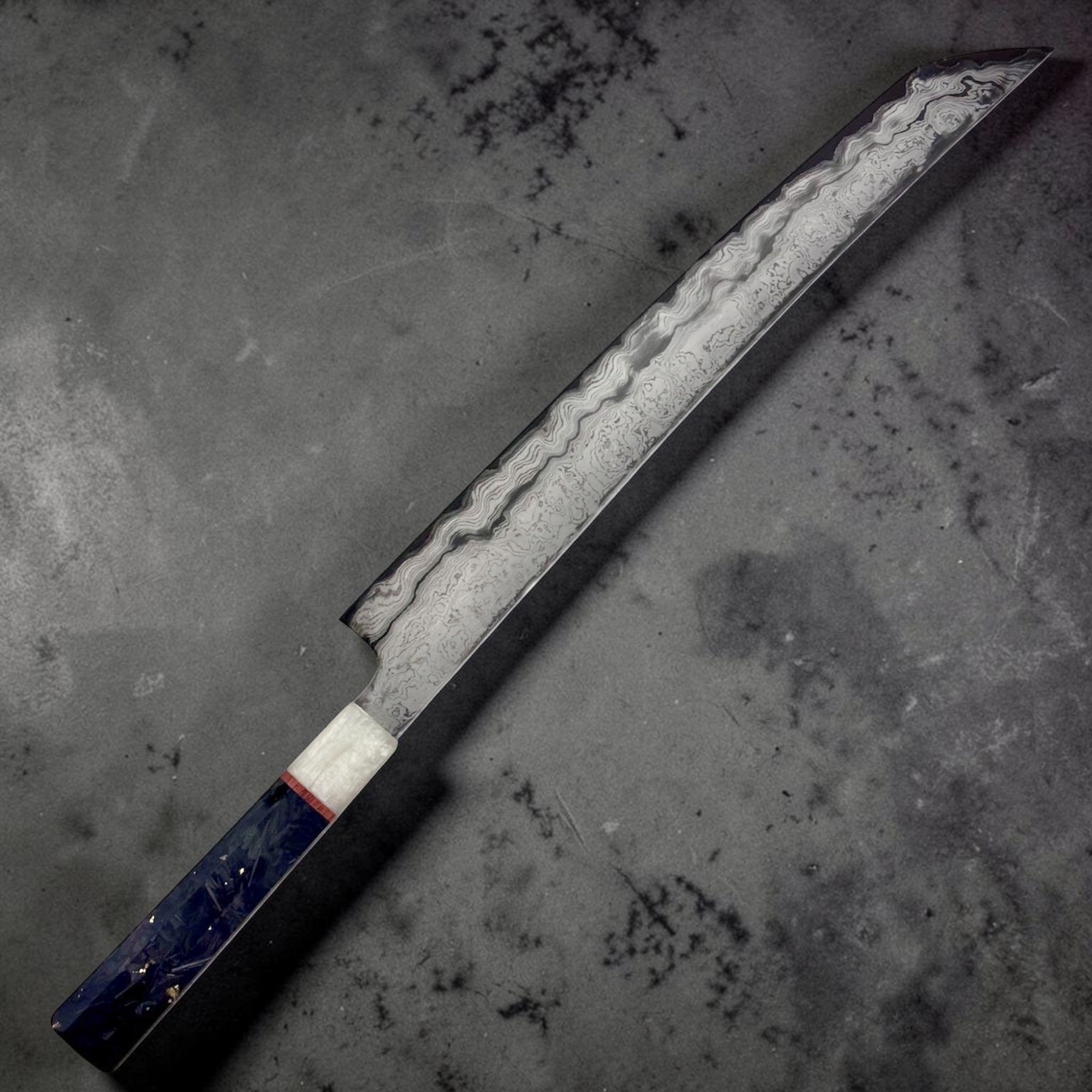 Manaka Aogami #1 KokuENN Sakimaru Sujihiki 300mm with Prisma Knife Handle