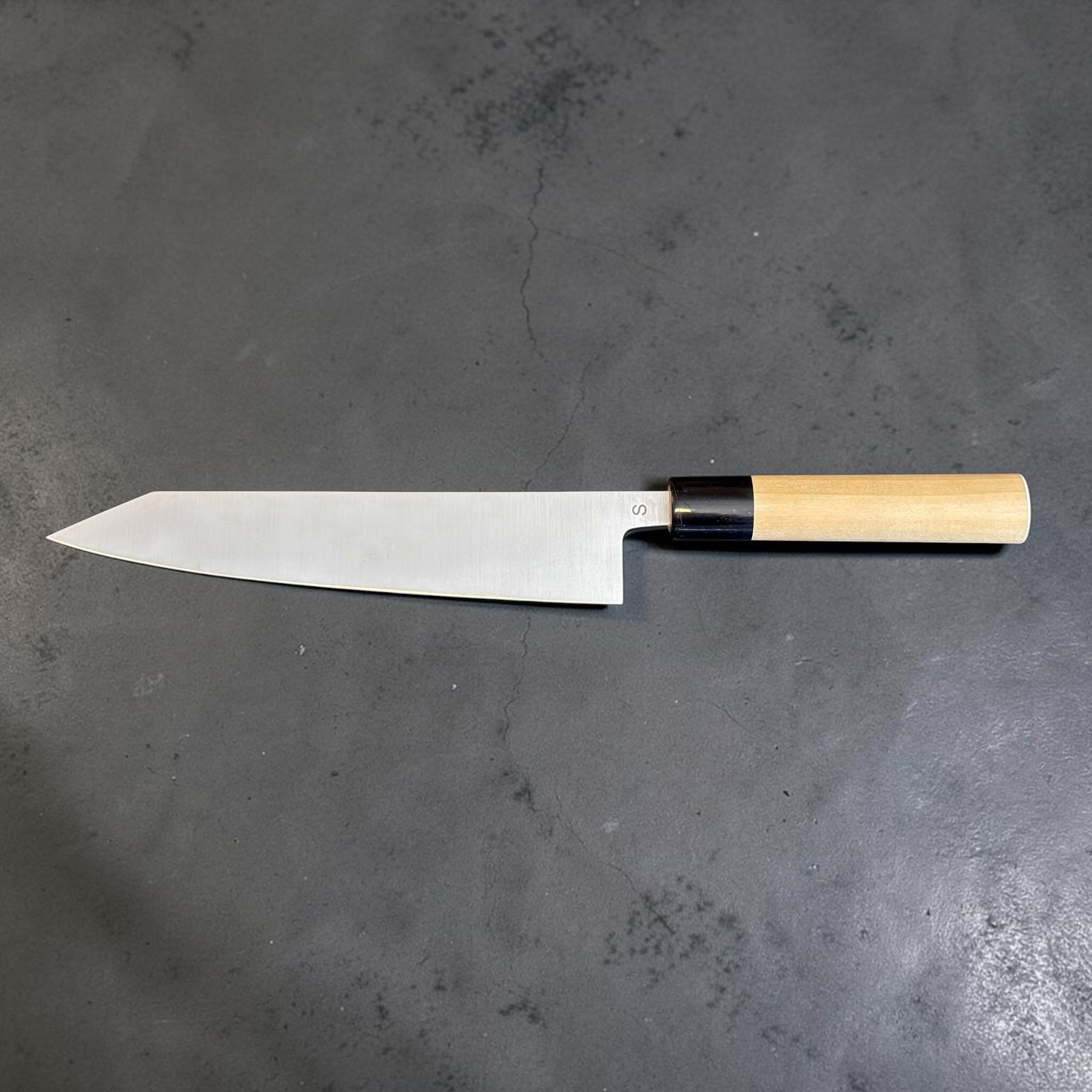 Masamoto SW Swedish Steel Kiritsuke 210mm reverse-side full profile