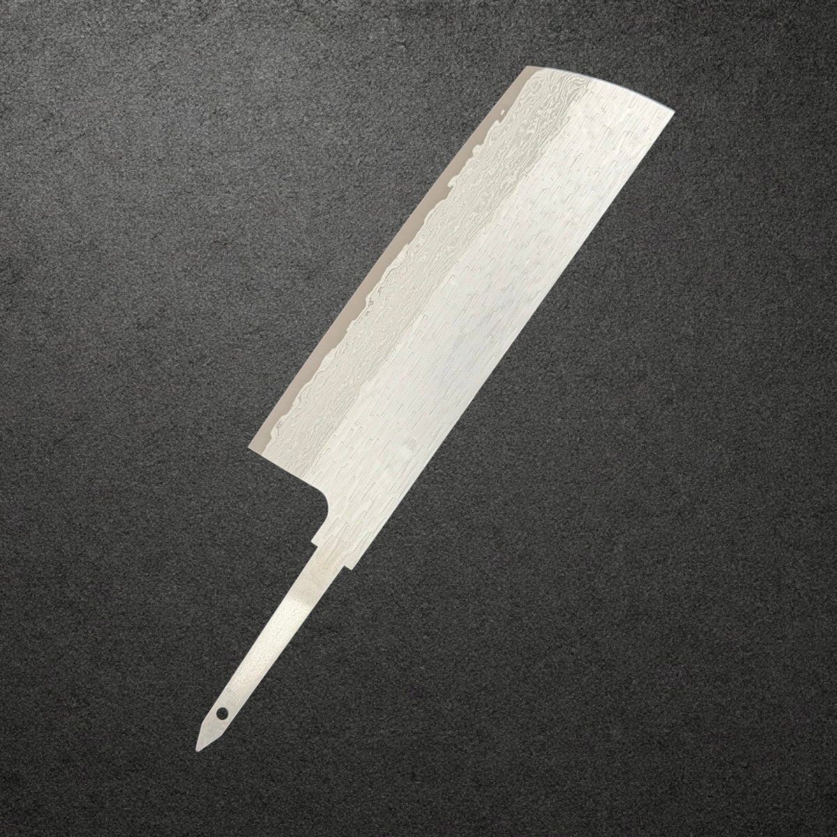 Nigara VG-XEOS Tsuchime Nakiri blade only, angled reverse view without a handle