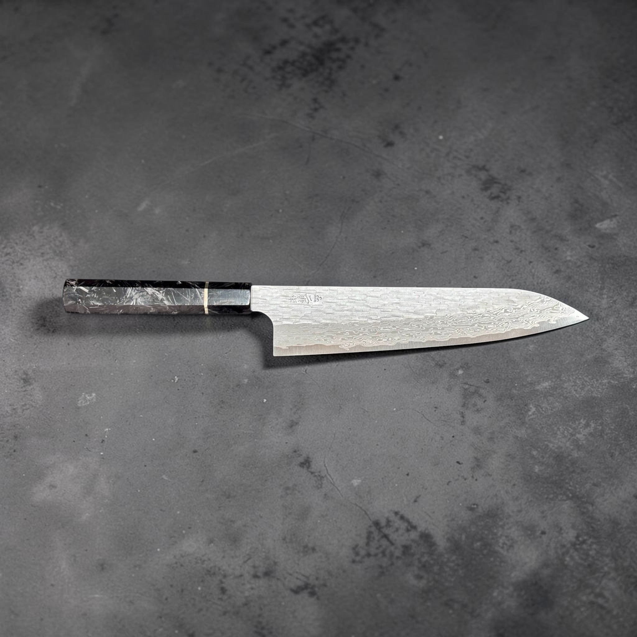 Nigara VG-XEOS Tsuchime Gyuto 210mm | Carbon Fiber Handle