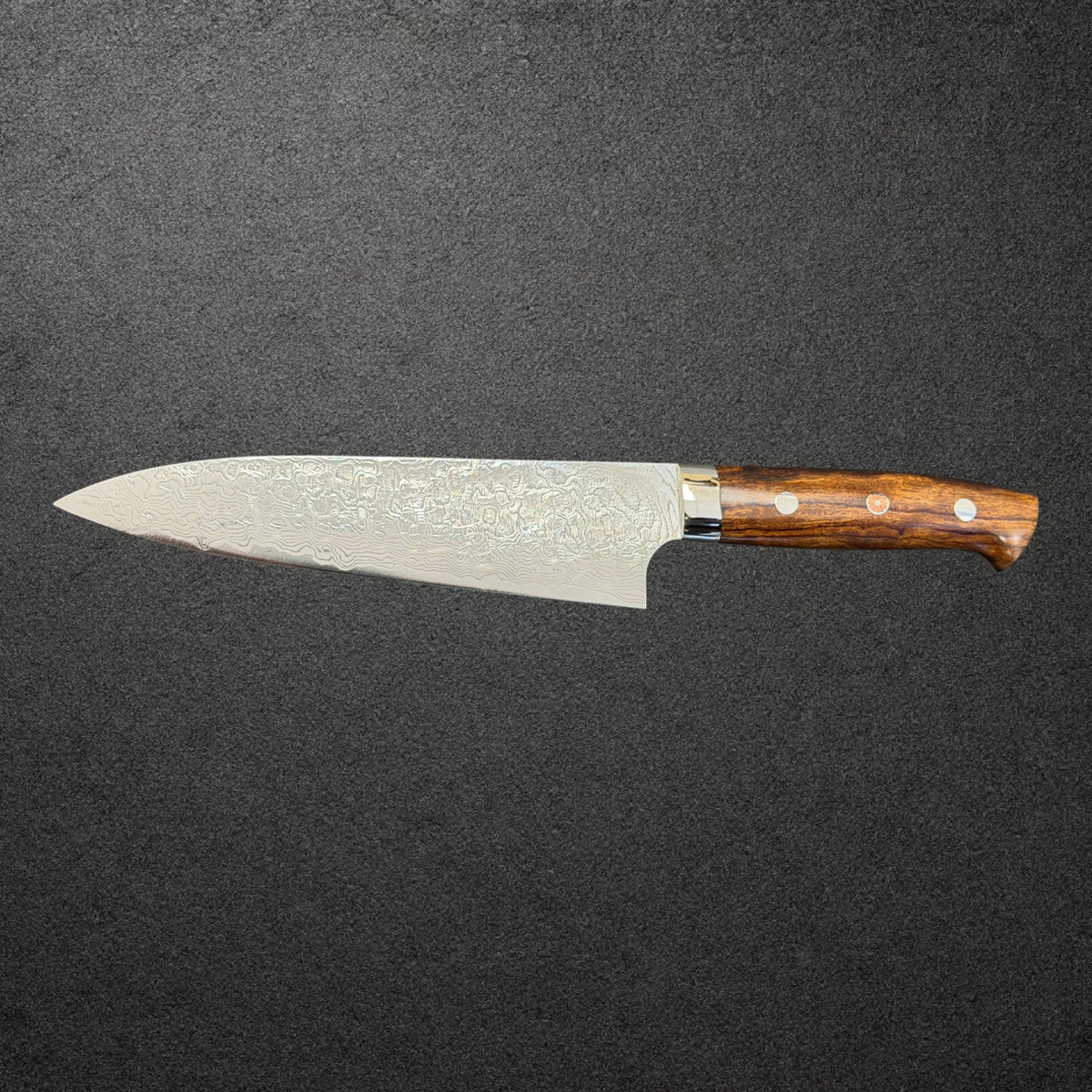 Takeshi Saji SG2 Diamond Damascus Gyuto 180mm with ironwood handle, reverse profile