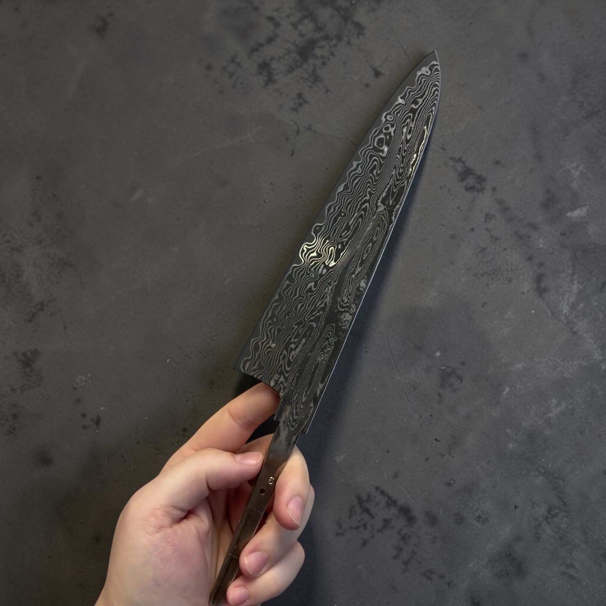Tang of Nakagawa SPG STRIX Gyuto 210 mm without handle