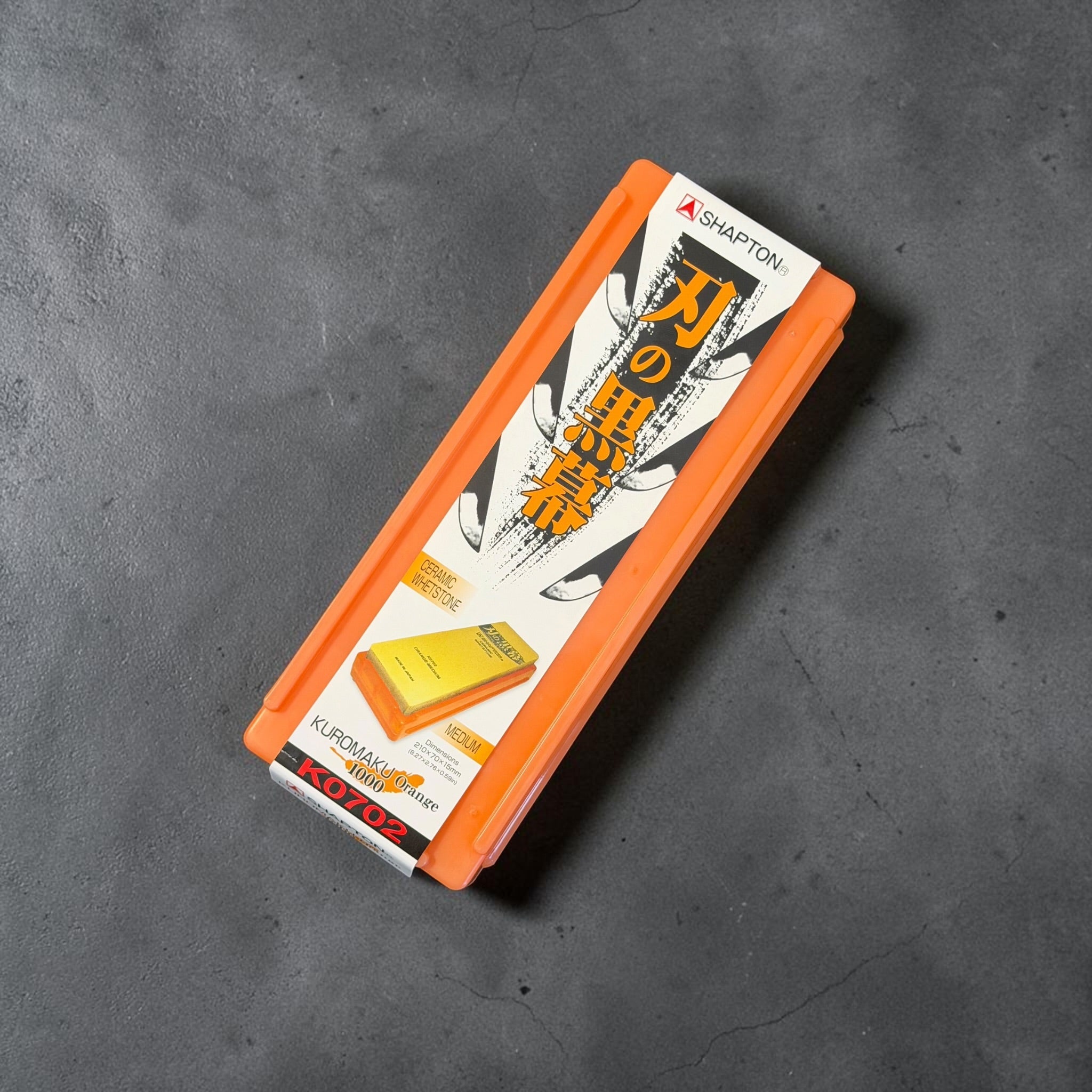 Shapton Kuromaku K0702 1000 grit orange whetstone in retail packaging