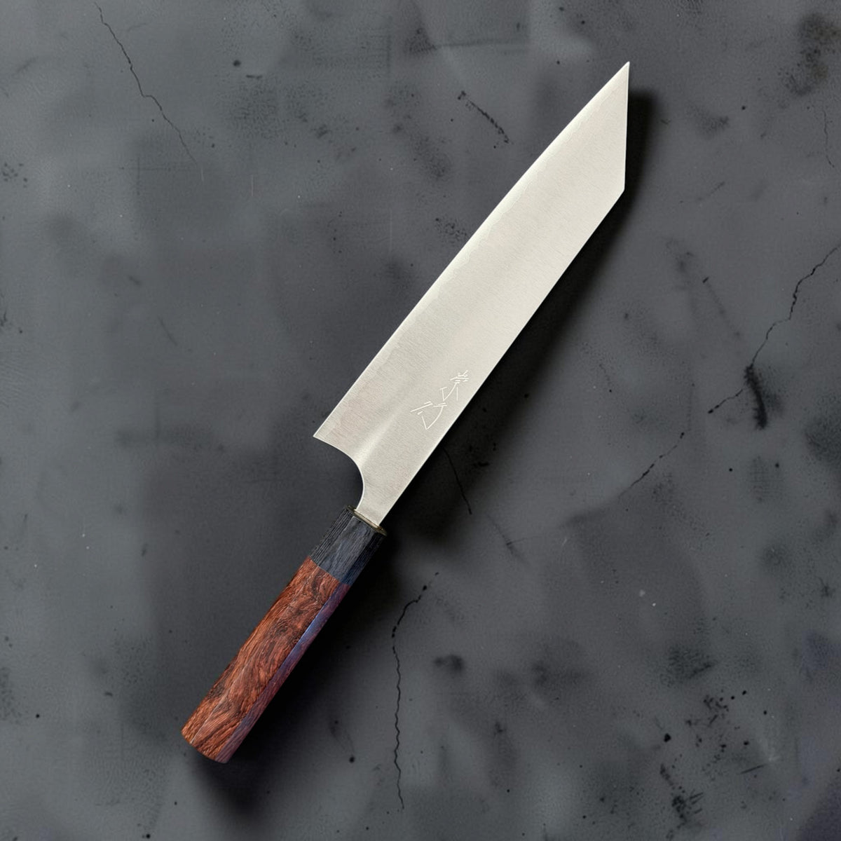 Shibata Koutetsu SG2 210mm gyuto, reverse angled view