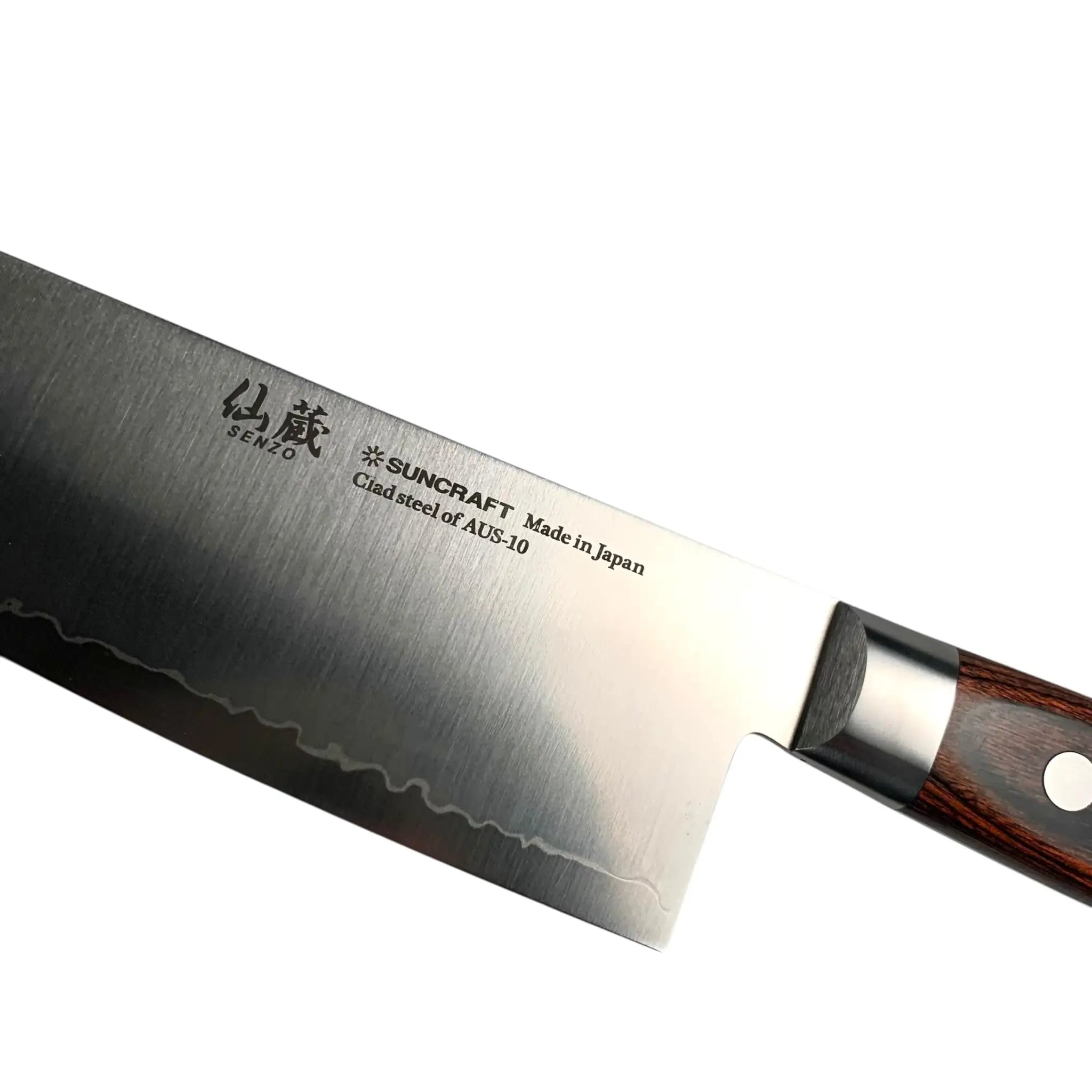 Suncraft Senzo Clad Gyuto 210 mm close up