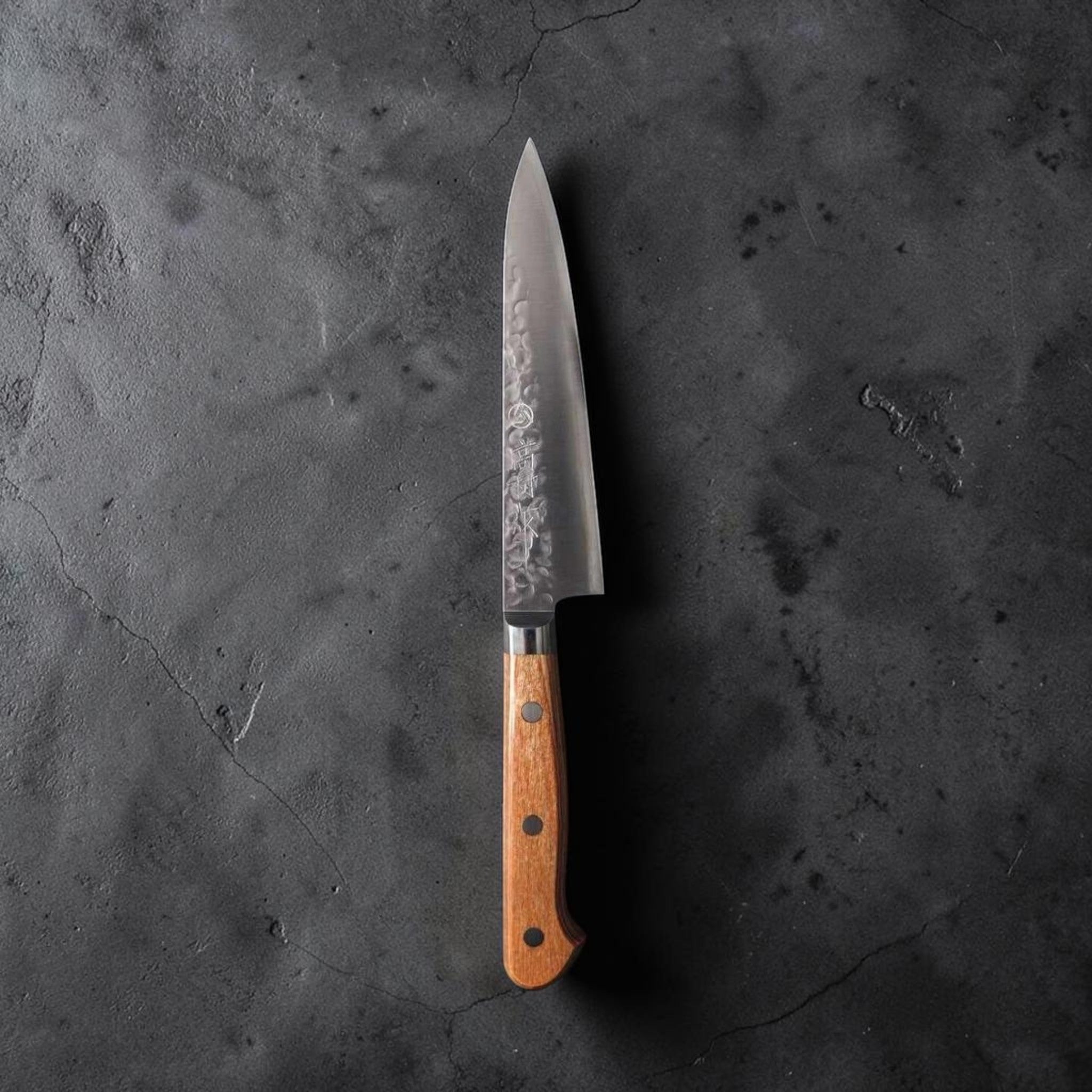 Takamura Chromax Stainless Clad Tsuchime 130mm Petty with Western Handle - Tokushu Knife