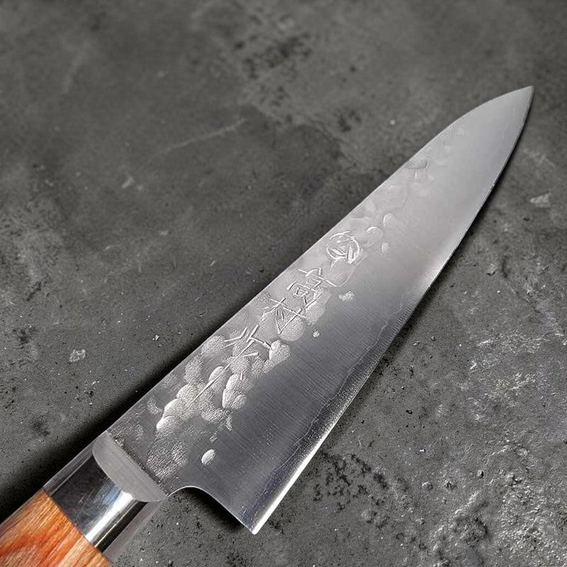 Takamura Chromax Stainless Clad Tsuchime 130mm Petty with Western Handle - Tokushu Knife