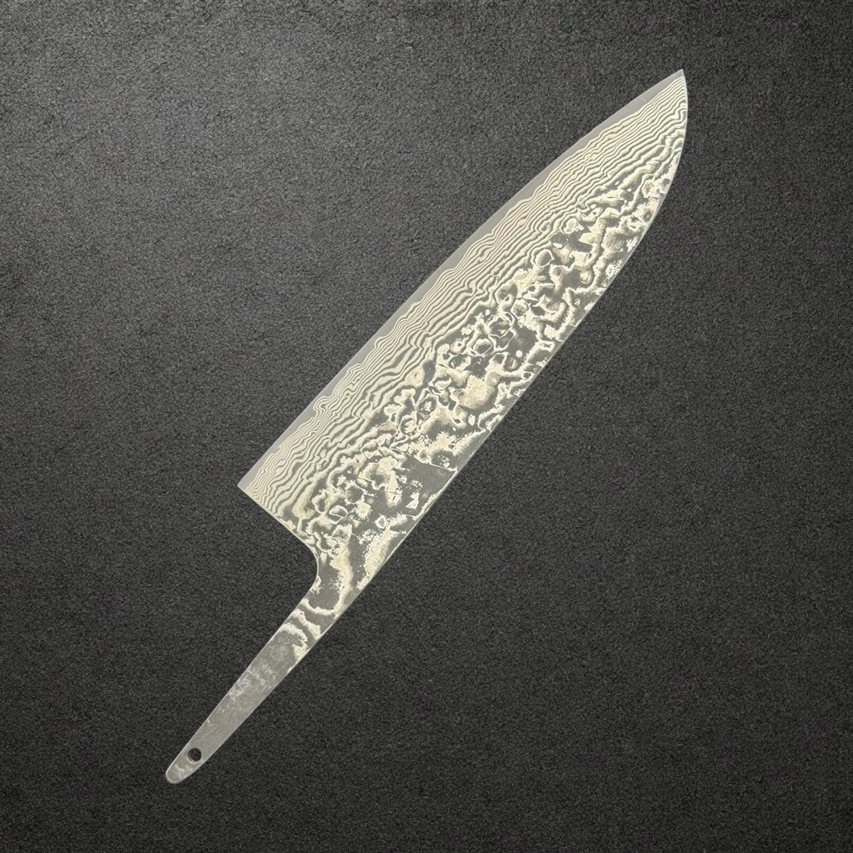 Takeshi Saji SG2 Kurozome Damascus Santoku blade only — reverse side