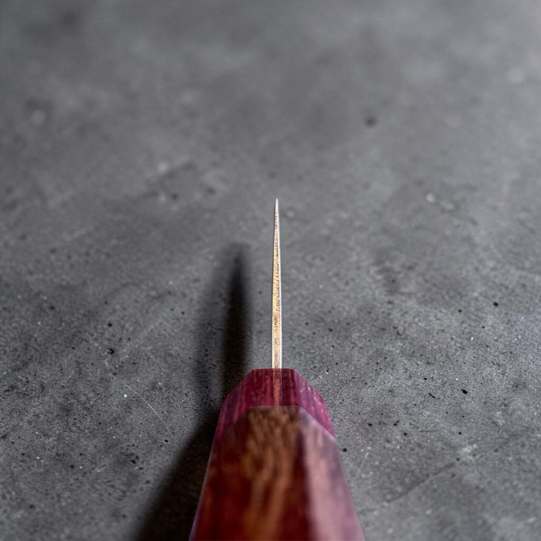 Takeshi Saji VG-10W Nashiji Rainbow Gyuto 240 mm, choil shot.