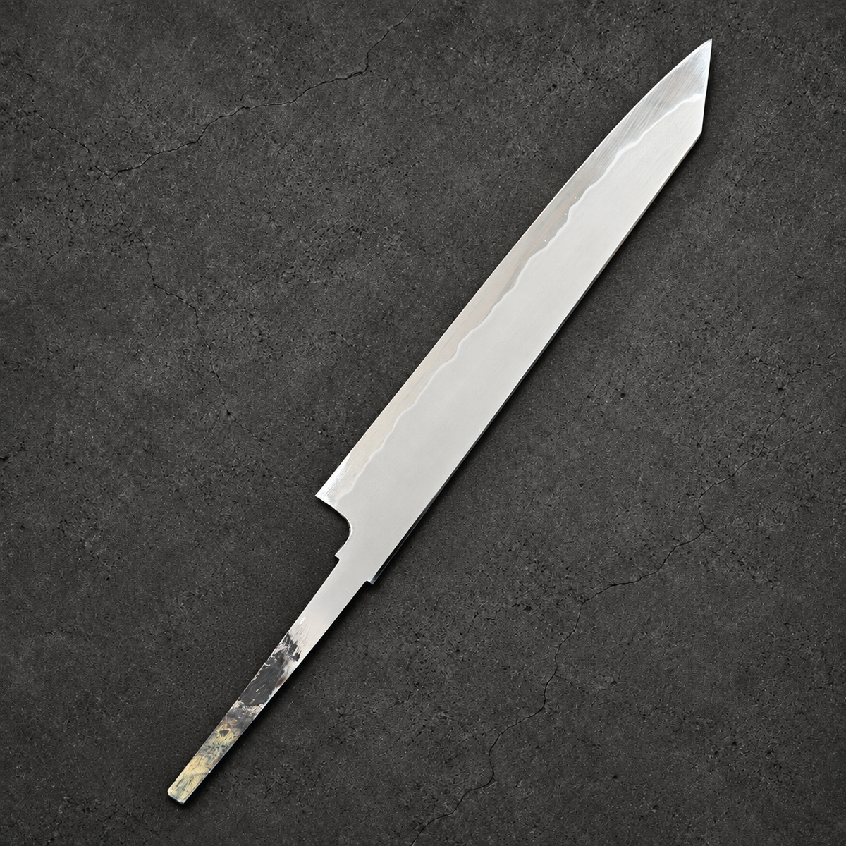 Tetsujin Blue No. 2 So-Kasumi Kiritsuke Sujihiki 210mm blade only, reverse side