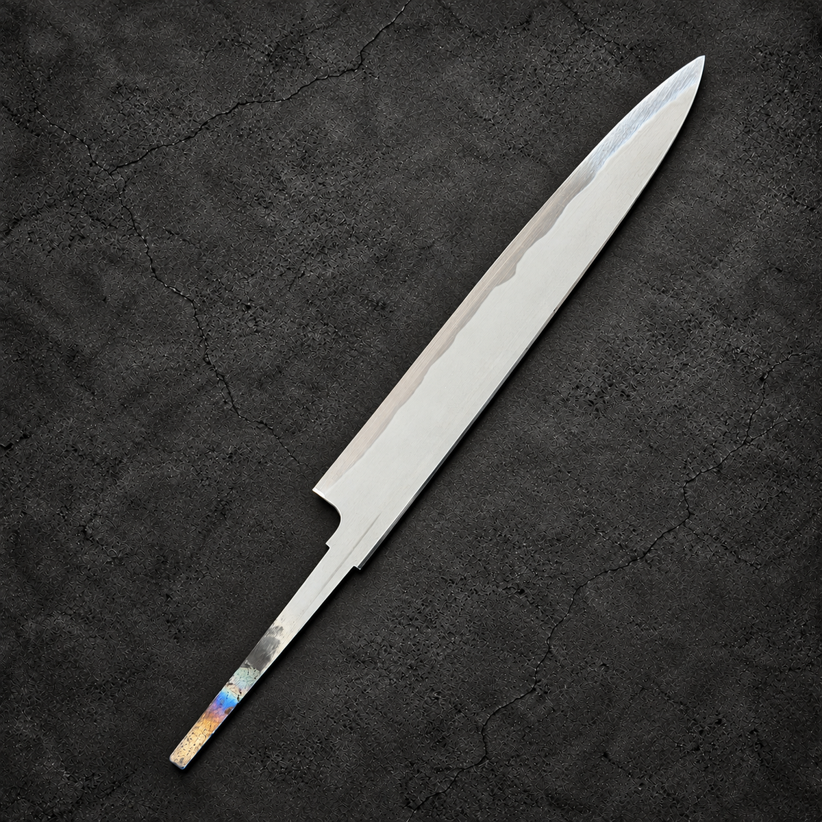 Tetsujin 210mm traditional-tip Sujihiki blade-only reverse face