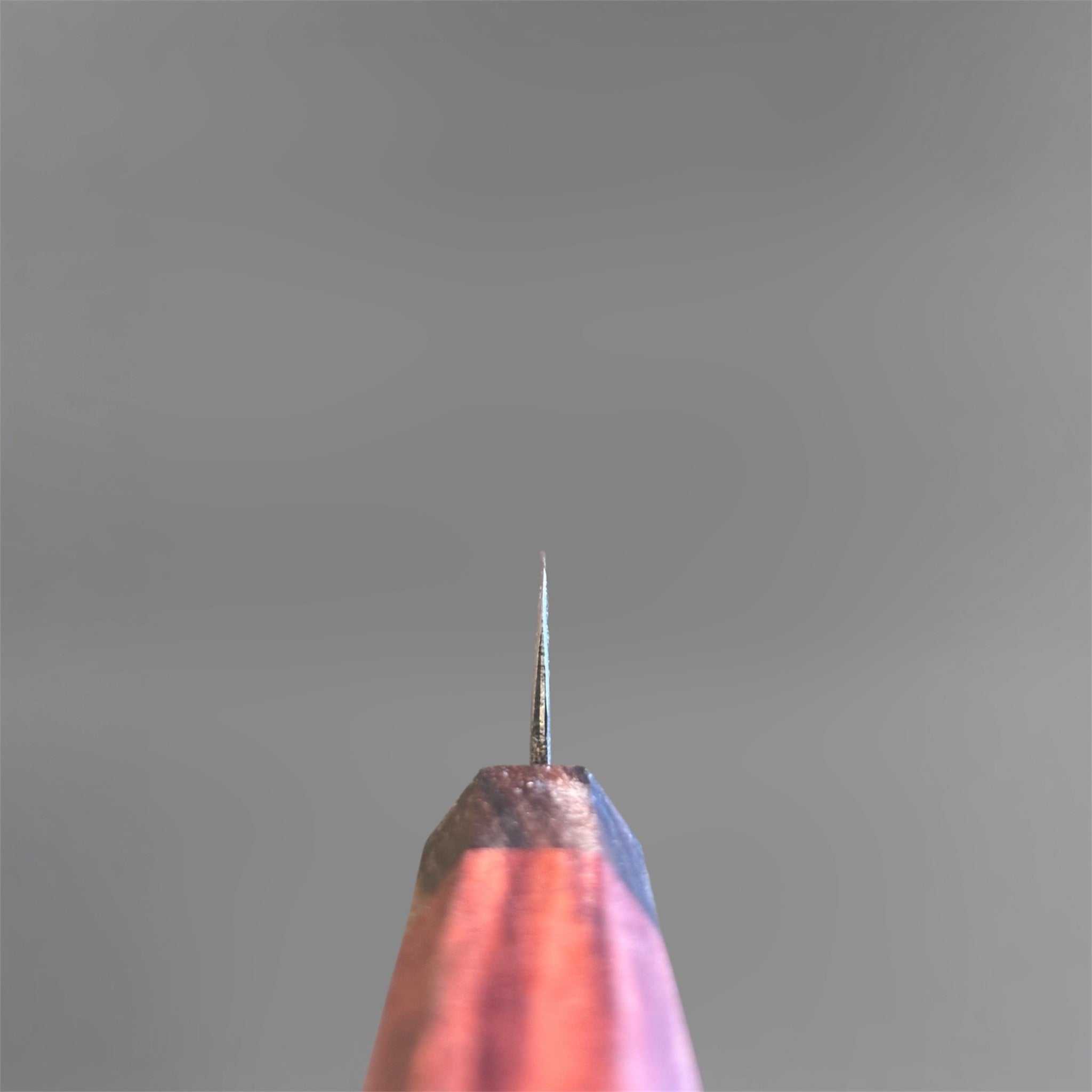 Tokushu Knife Rosewood Series White #2 Kurouchi 135 mm Japanese petty knife, choil view highlighting blade thickness and grind.