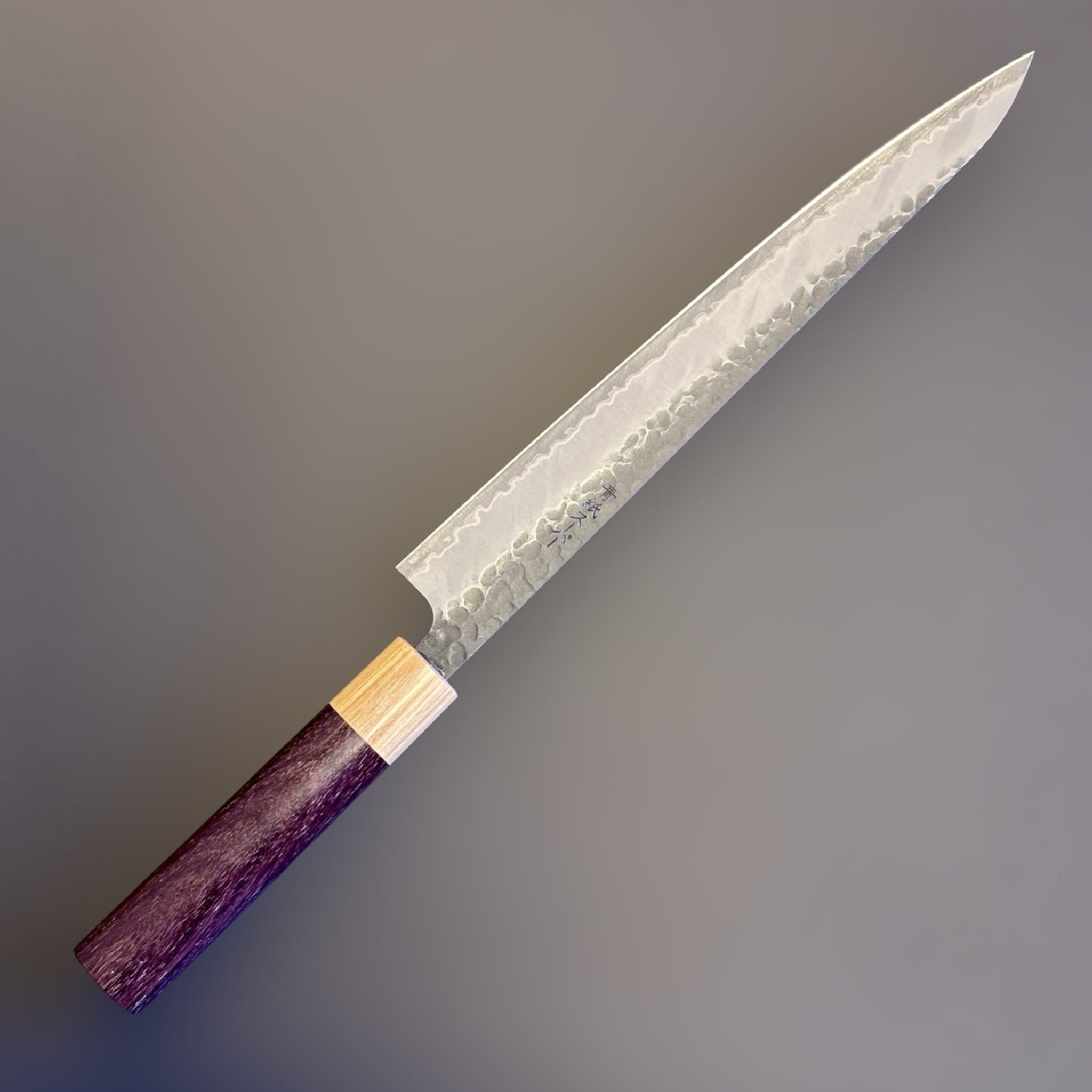 Tsunehisa Aogami Super Tsuchime Kurouchi Sujihiki 270 mm left side.