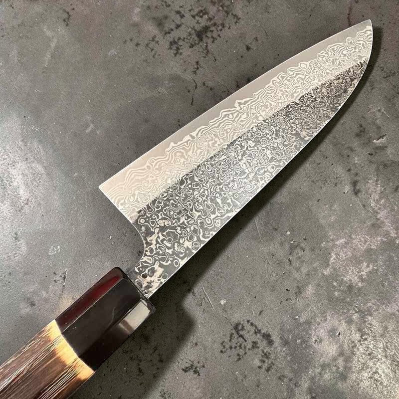 YOSHIKANE HAMONO SLD Black Damascus 170mm Santoku - Superior Japanese Craftsmanship | Tokushu Knife - Tokushu Knife