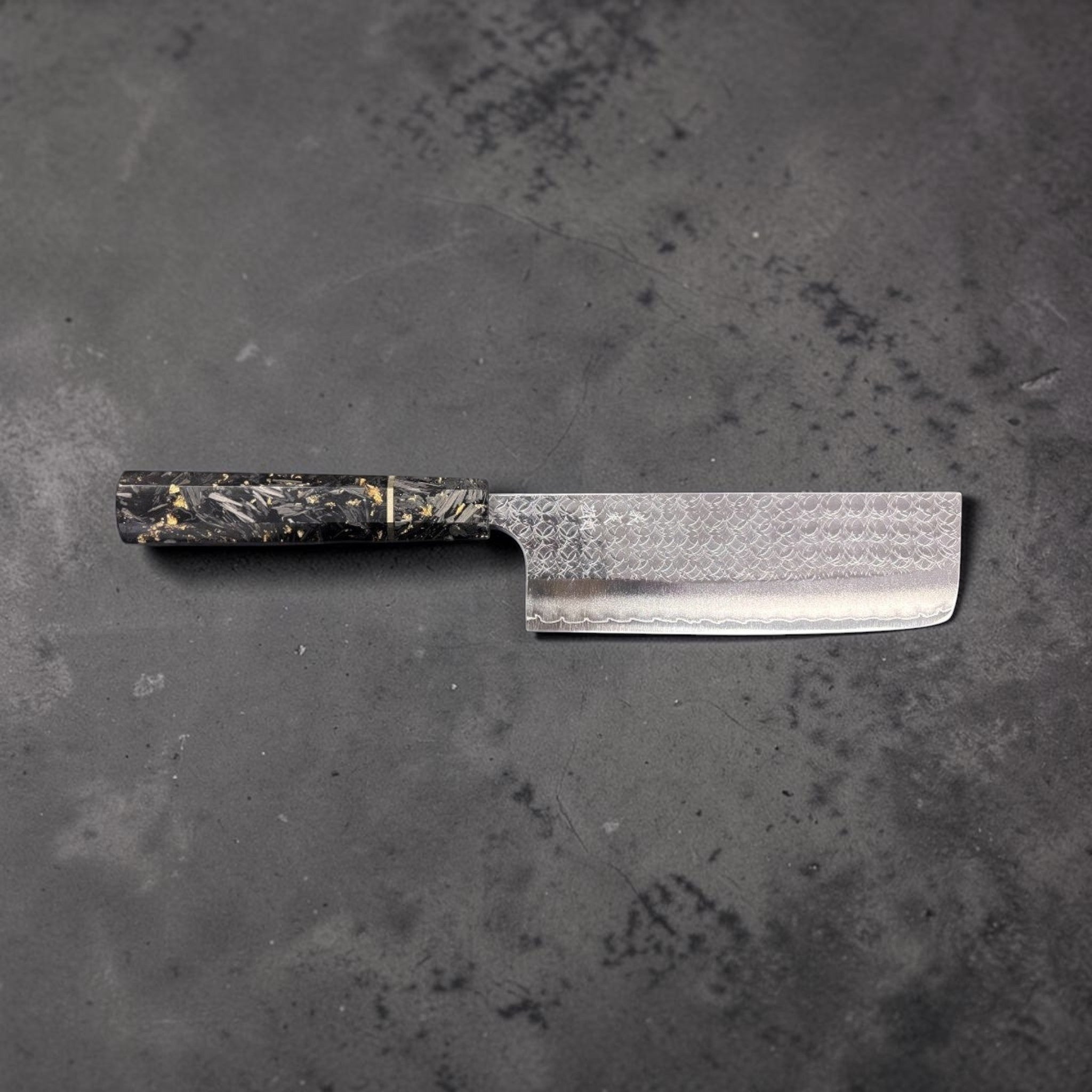 Yoshimi Kato Minamo SG2 Nakiri 165 mm, profile shot.
