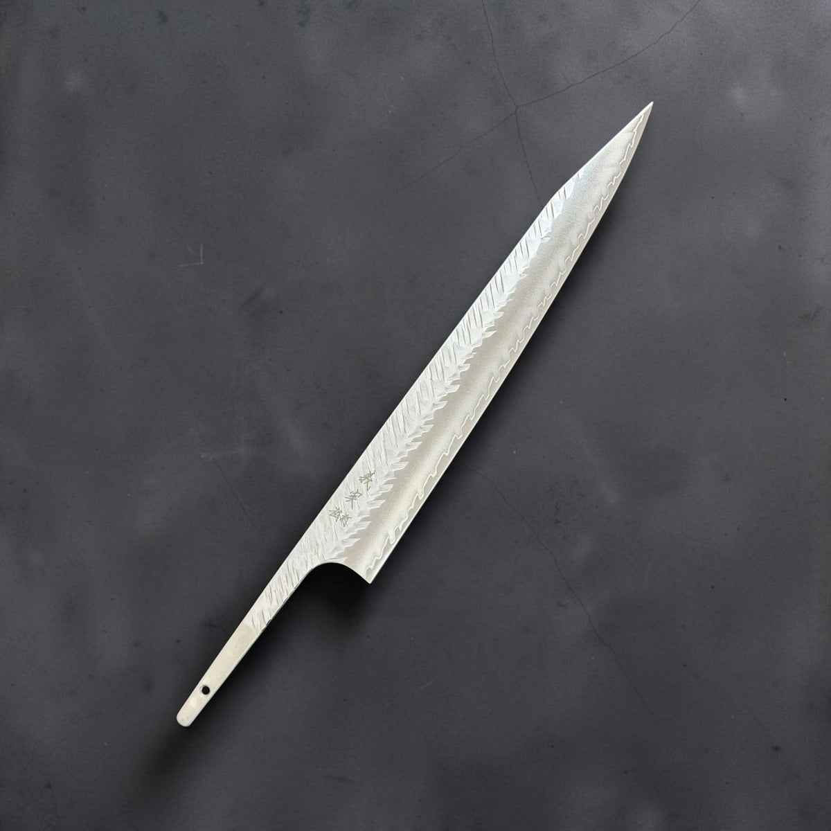 Yoshimi Kato SG-STRIX V-Tsuchime 270mm kiritsuke sujihiki blade only, engraved side with exposed tang