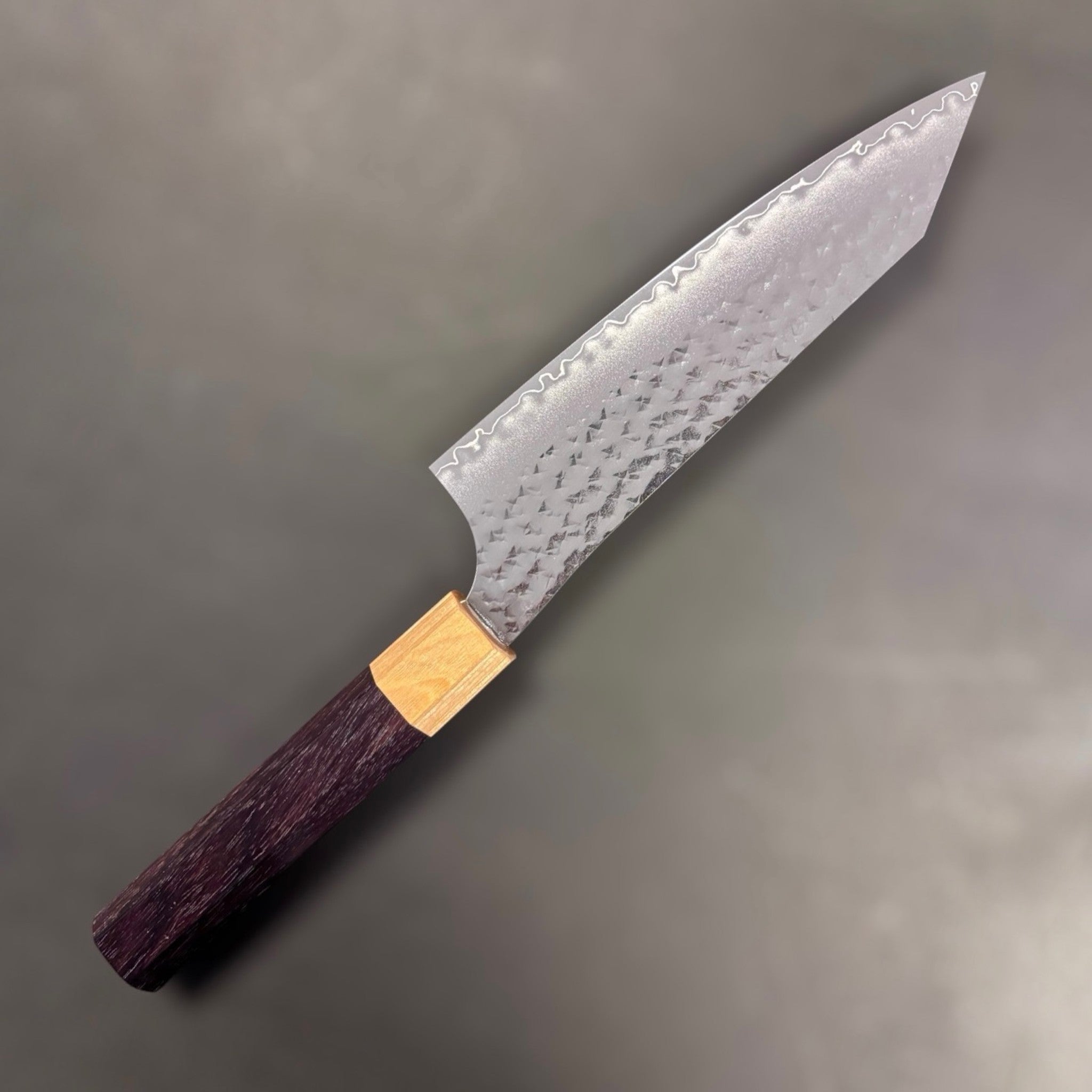 Yu Kurosaki Senko Ei SG2 Bunka 170 mm, left-side blade view highlighting the etched cladding line.