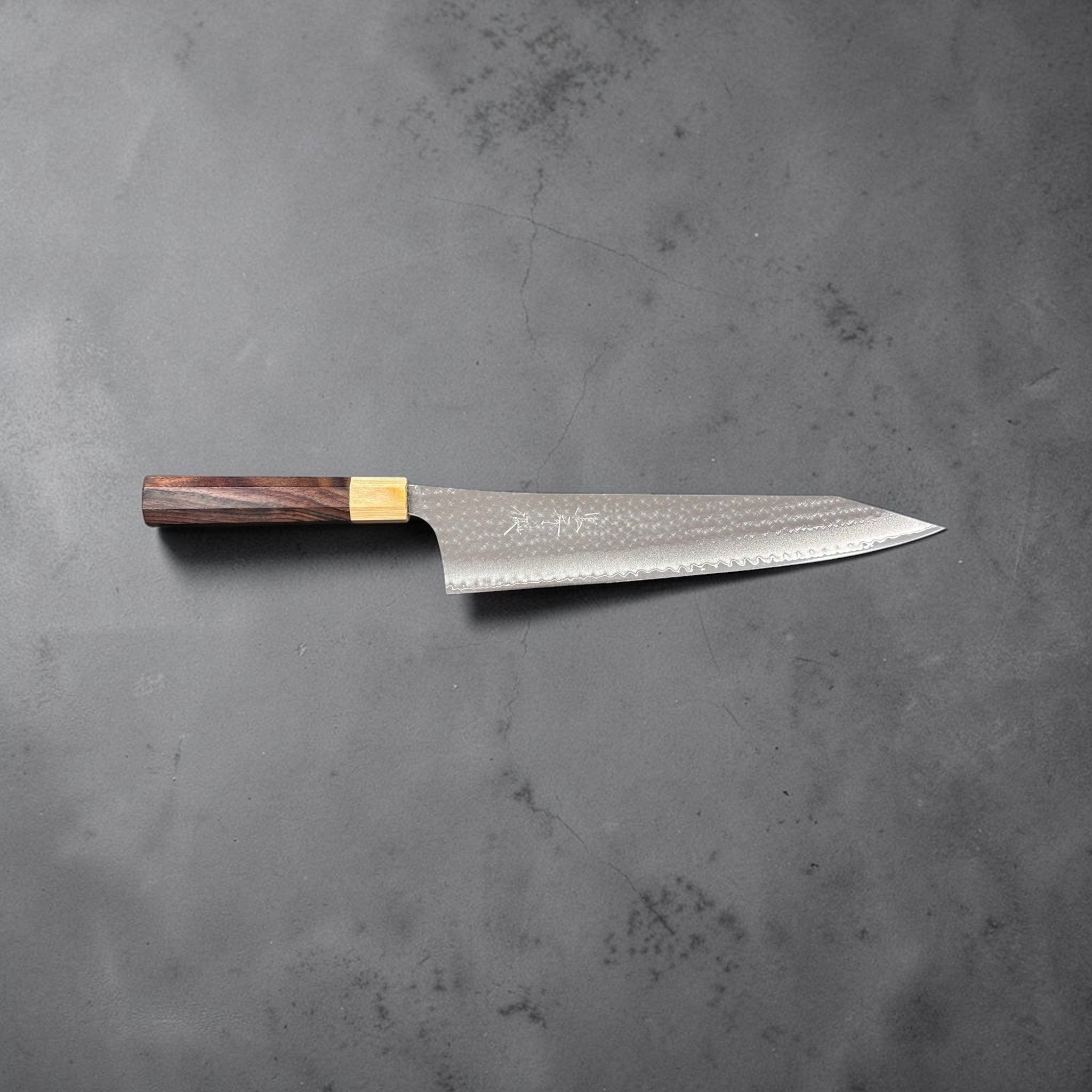 Yu Kurosaki Senko Ei SG2 Gyuto 270mm, full profile on neutral background.