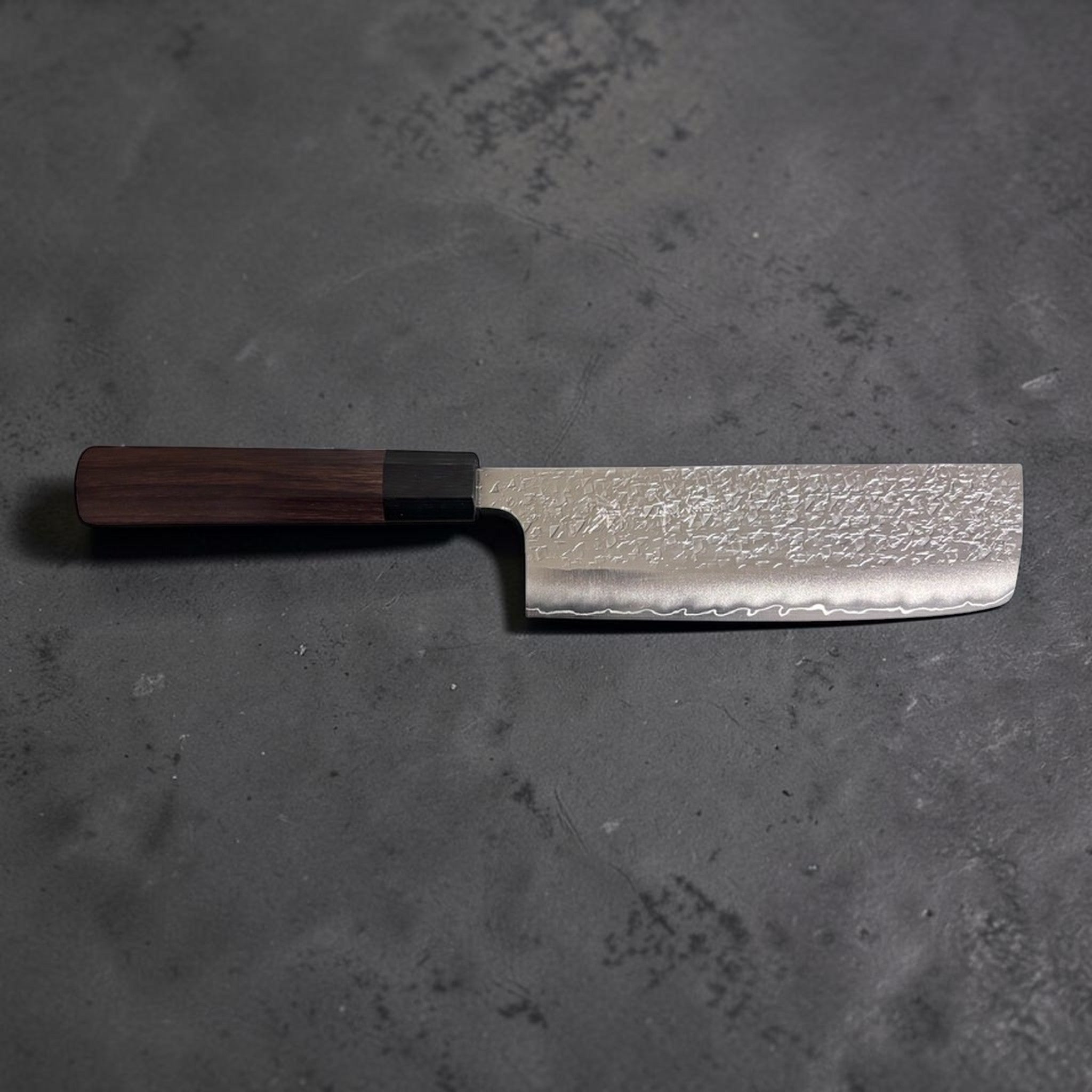 Yu Kurosaki Shizuku SG2 Nakiri 165 mm, full side profile of the knife showing blade height and handle length.