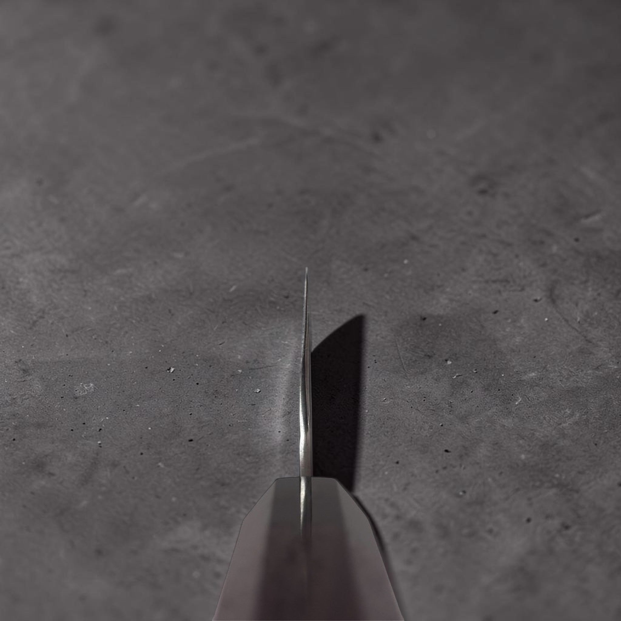Yu Kurosaki Shizuku SG2 Nakiri 165 mm, choil and spine view showing distal taper and thin cutting edge.