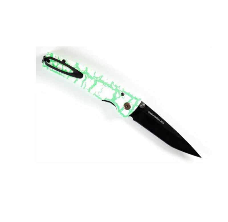 2023 Limited Edition Mcusta Katana VG-10 Core San Mai Green/white 4.25" Folding knife - Tokushu Knife