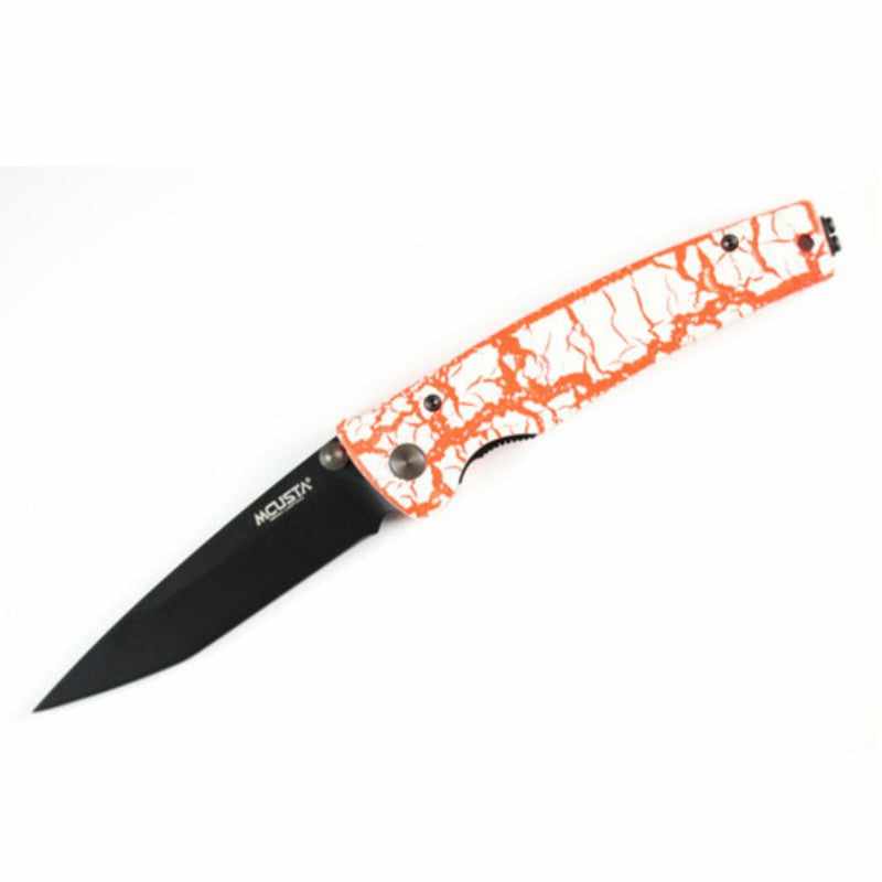 2023 Limited Edition Mcusta Katana VG-10 Core San Mai Orange/white 4.25" Folding knife - Tokushu Knife