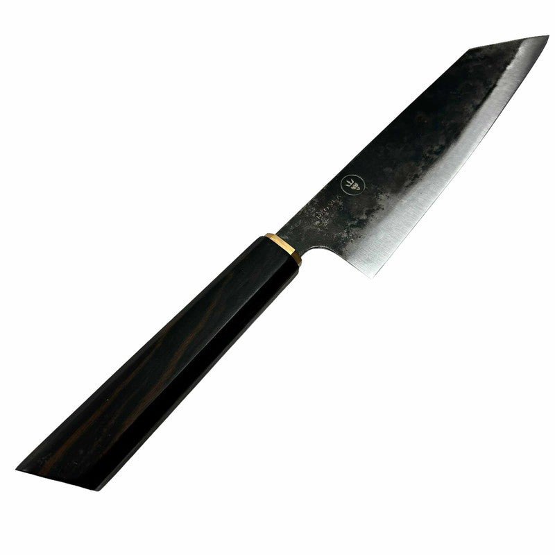 Dao Vua Special Edition Carbon Steel Kurouchi 210mm Kiritsuke / Gyuto with Ebony and Brass Wa Handle Tokushu Knife.