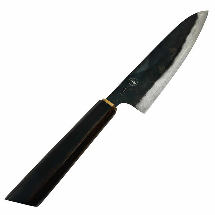 Dao Vua Special Edition Gyuto 210mm Carbon Steel Kurouchi Ebony and Brass Wa Handle - Tokushu Knife