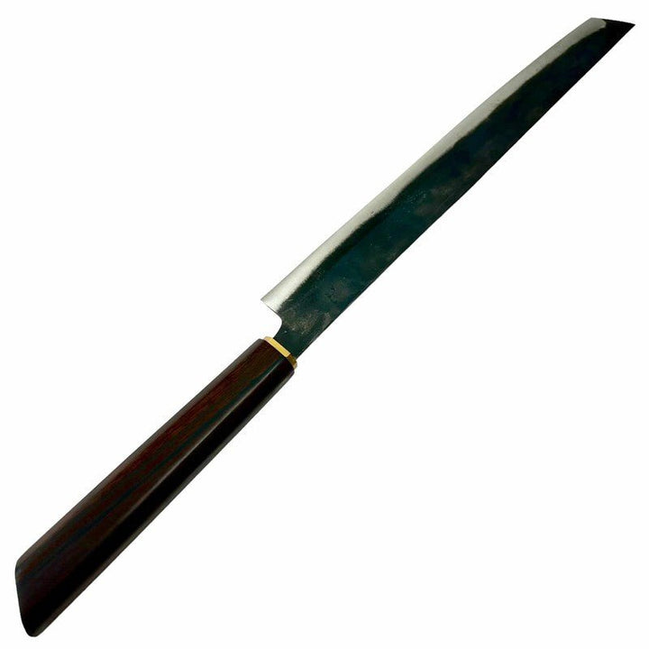 Dao Vua Special Edition Sakimaru Sujihiki 330mm Slicer Carbon Steel Kurouchi Ebony and Brass Wa Handle - Tokushu Knife