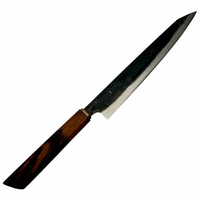 Dao Vua Special Edition Sujihiki 270mm Slicer Carbon Steel Kurouchi Ebony and Brass Wa Handle - Tokushu Knife