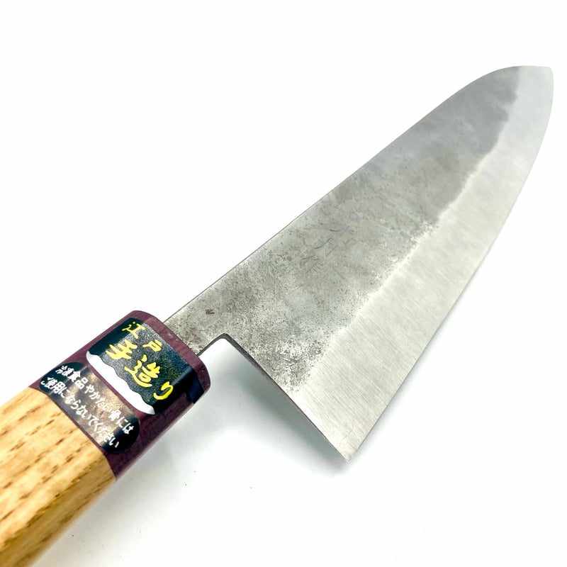 Goko Hamono Stainless Clad White #1 Nashiji 210mm Gyuto With Oak and Purpleheart Octogonal Wa Handle Tokushu Knife.