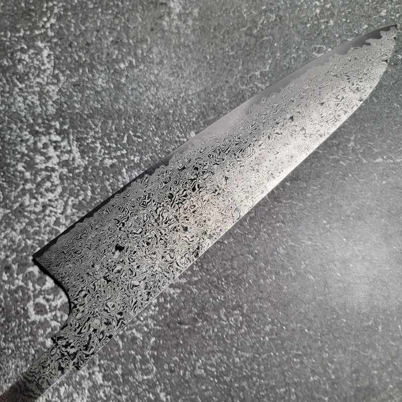 HATSUKOKORO Ginyo Tsuchime Damascus Silver #3 Gyuto 210mm (no handle) - Tokushu Knife