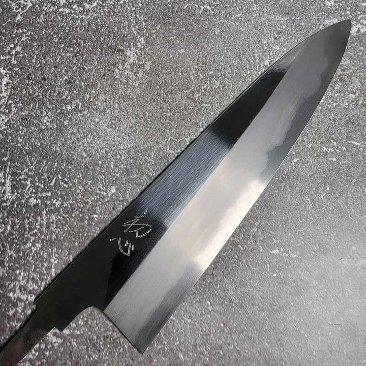 Hatsukokoro Komorebi Blue #1 210mm Gyuto Natural Stone Finish No Handle Tokushu Knife.