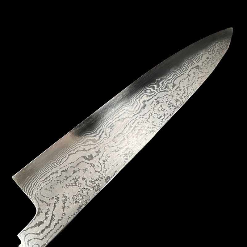 Hatsukokoro Komorebi Damascus Blue #1 240mm Gyuto No Handle - Tokushu Knife