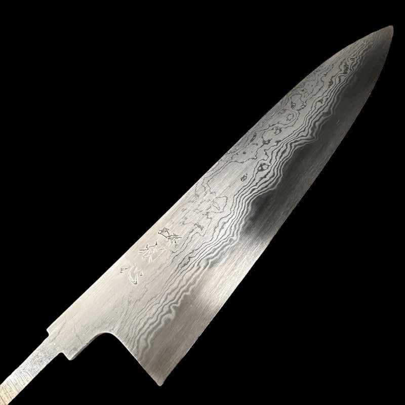 Hatsukokoro Komorebi Damascus Blue #1 240mm Gyuto No Handle - Tokushu Knife