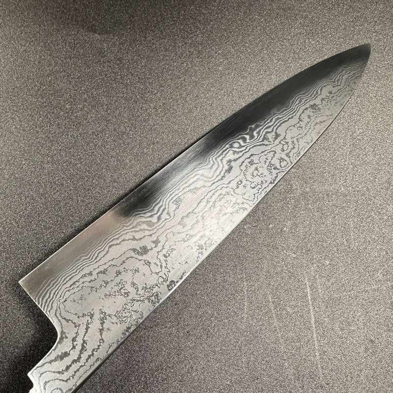 Hatsukokoro Komorebi Damascus Blue #1 240mm Gyuto No Handle - Tokushu Knife