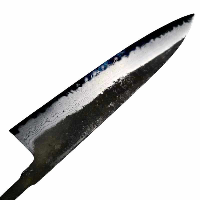 HATSUKOKORO Shinkiro Damascus Kurouchi Blue Super Steel Gyuto 210mm (no handle) - Tokushu Knife