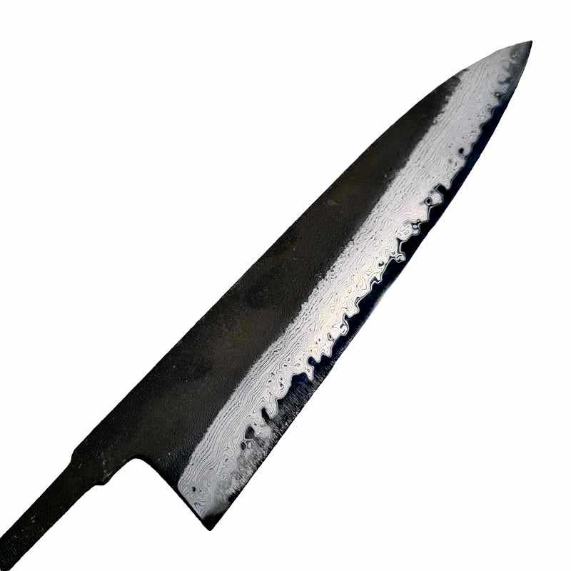 HATSUKOKORO Shinkiro Damascus Kurouchi Blue Super Steel Gyuto 210mm (no handle) - Tokushu Knife