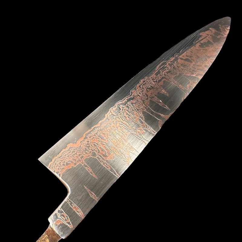 Hatsukokoro Yorokobi SLD Rainbow Damascus 210mm Gyuto ( No Handle) - Tokushu Knife