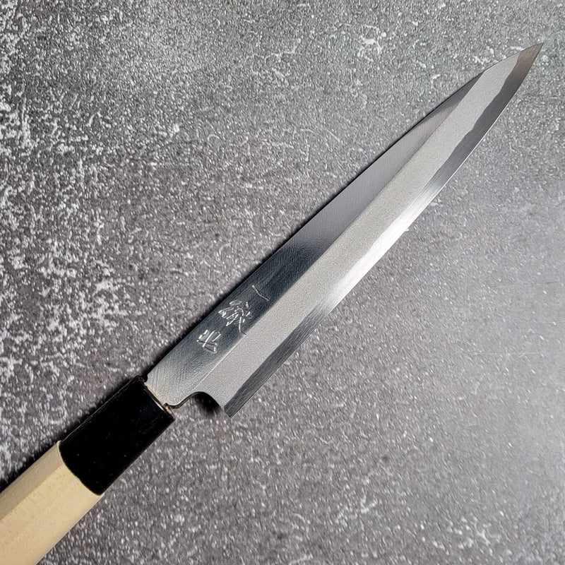 Ittetsu Hand Forged White #2 180mm Yanigiba with Magnolia Wa Handle Tokushu Knife.