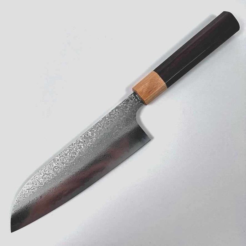 Kei Kobayashi SG2 / R2 Damascus 165mm Santoku with Rosewood Octagonal Handle Tokushu Knife.