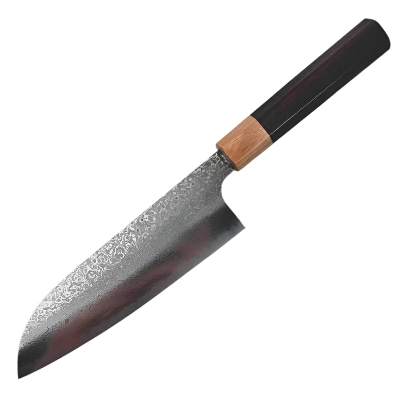 Kei Kobayashi SG2 / R2 Damascus 165mm Santoku with Rosewood Octagonal Handle Tokushu Knife.