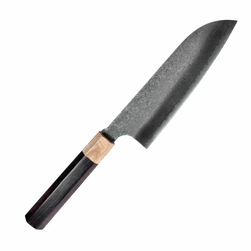 Kei Kobayashi SG2 / R2 Damascus 165mm Santoku with Rosewood Octagonal Handle Tokushu Knife.