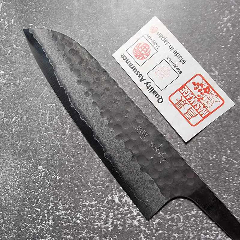 Masakage Koishi Stainless Clad Aogami Super Kurouchi Tsuchime 165mm Santoku No Handle Tokushu Knife.