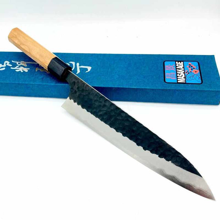 Masakage Koishi Stainless Clad Aogami Super Kurouchi Tsuchime 210mm Gyuto NO HANDLE Tokushu Knife.