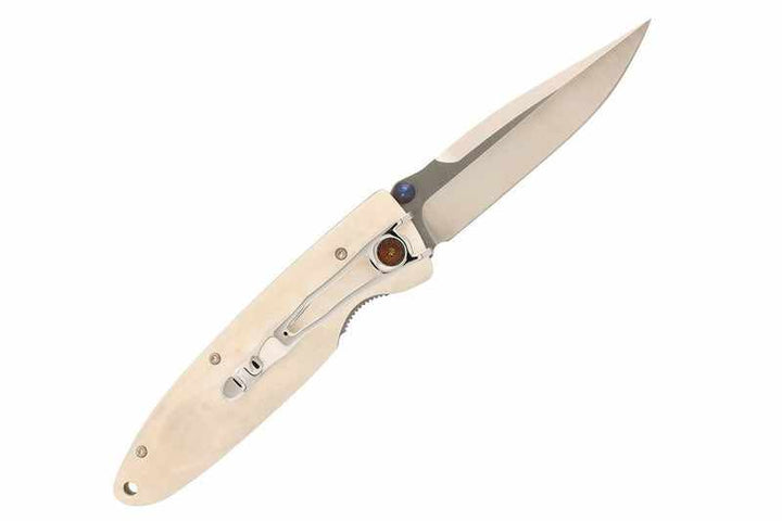 Mcusta MC-19V Classic Wave VG-10 Blade White Corian 4.37" Folding Knife - Tokushu Knife
